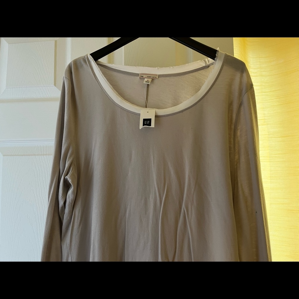 NWT- GAP long sleeve medium tan shirt